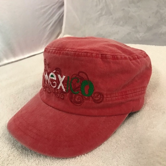 Military Styled Viva Mexico Adjustable Elastic Travel & Beach Conductor Cap - Picture 8 of 14